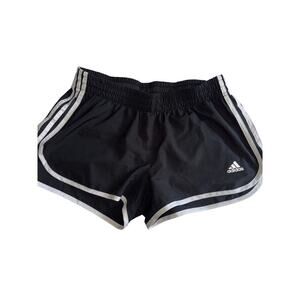 adidas Black Athletic Shorts with White Trim